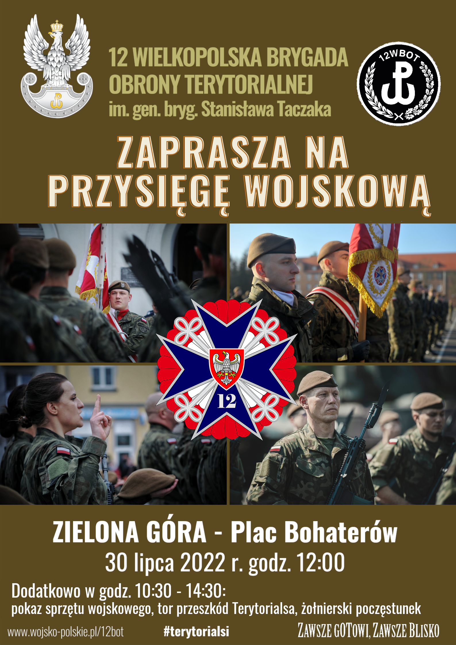 Przysięga wojskowa żołnierzy terytorialnej służby wojskowej odbędzie się 30 lipca na Placu Bohaterów
