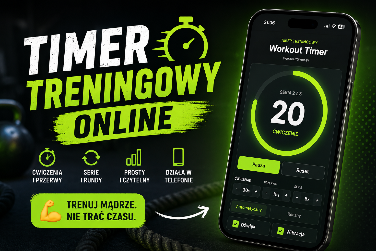 Timer treningowy online – licznik, zegar i czasomierz do każdego treningu